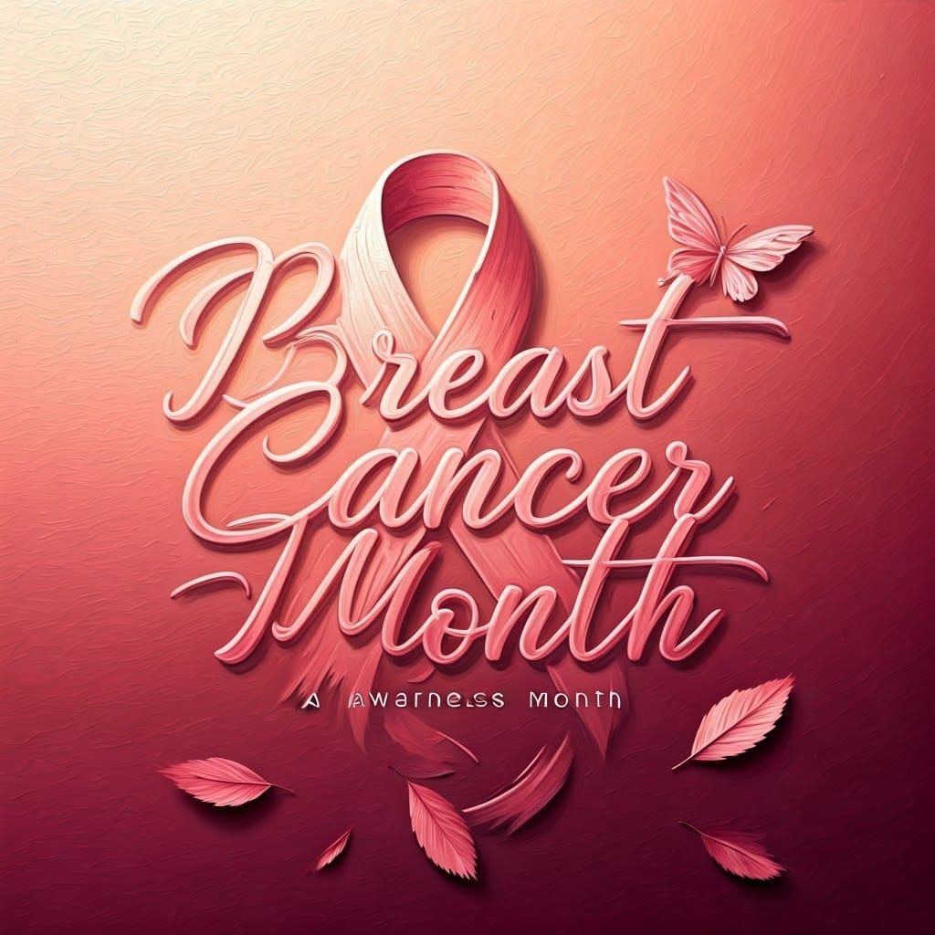 The name Breast Cancer Awareness Month in simple, cursive script with