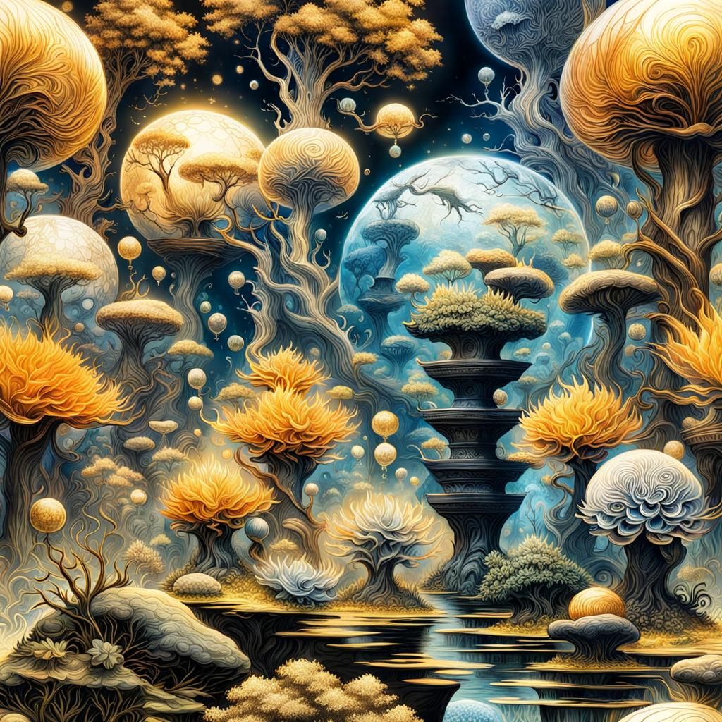 Surreal Garden AI Generated Artwork NightCafe Creator