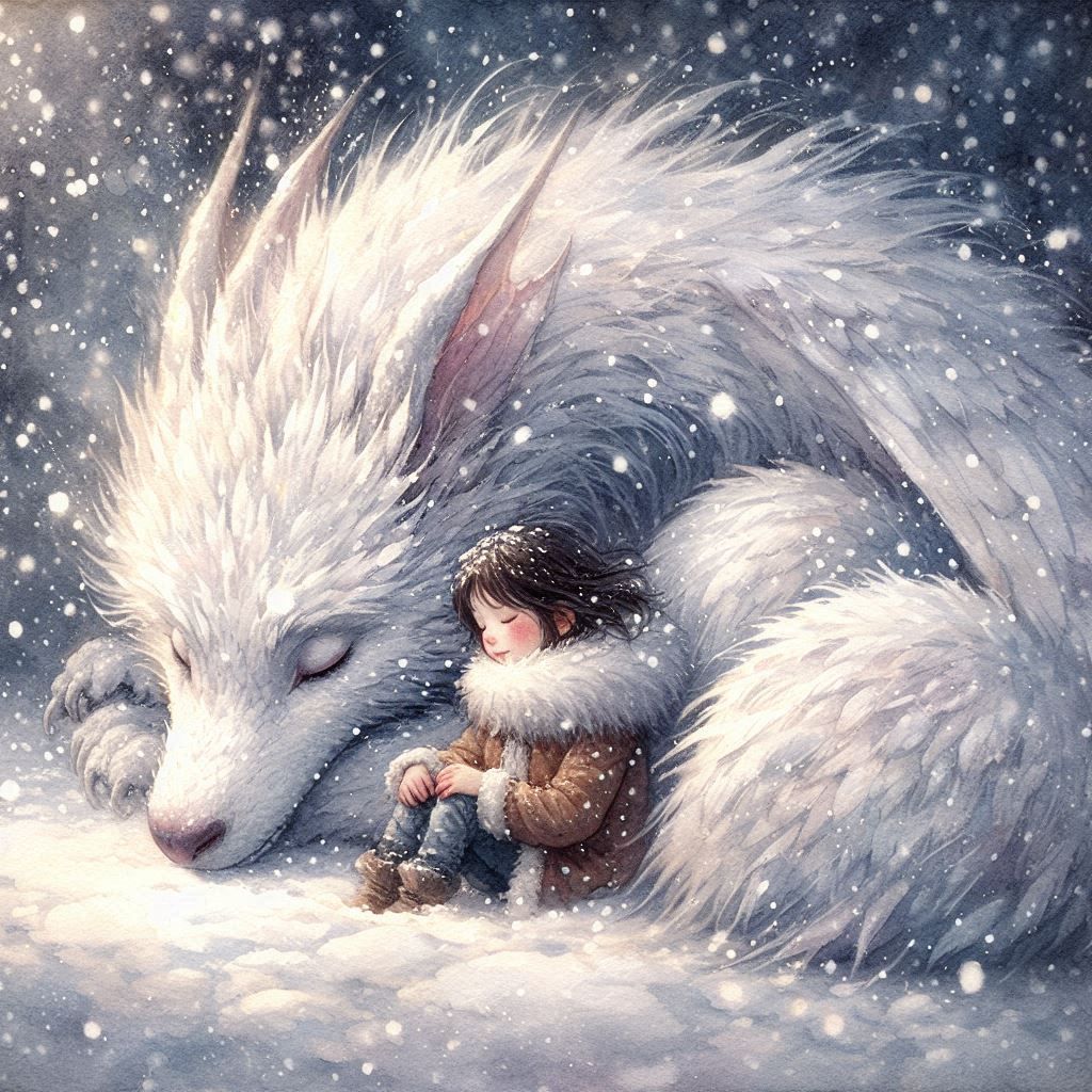 A girl with her dragon