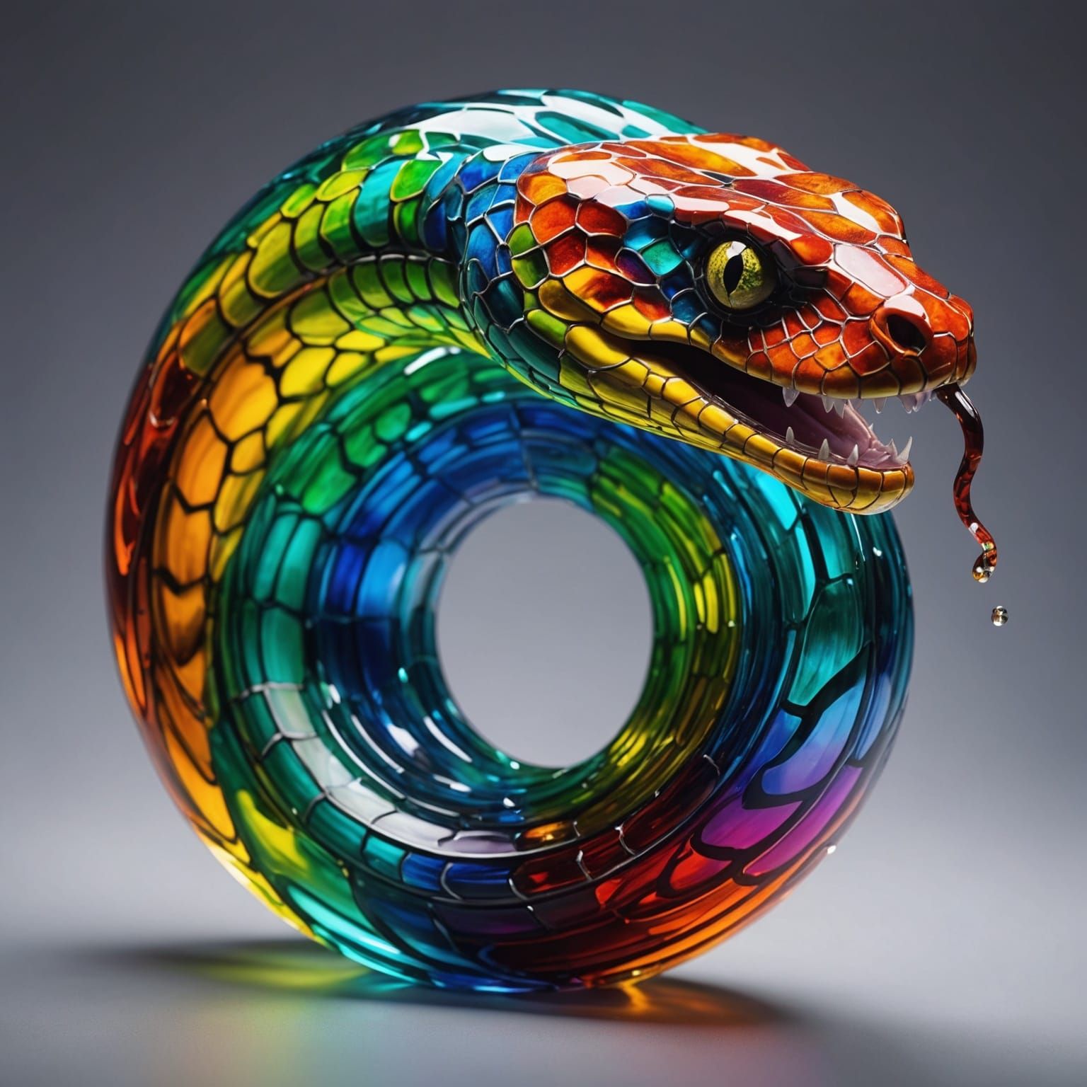 a blowed-glass colorful snake  by @Ithil