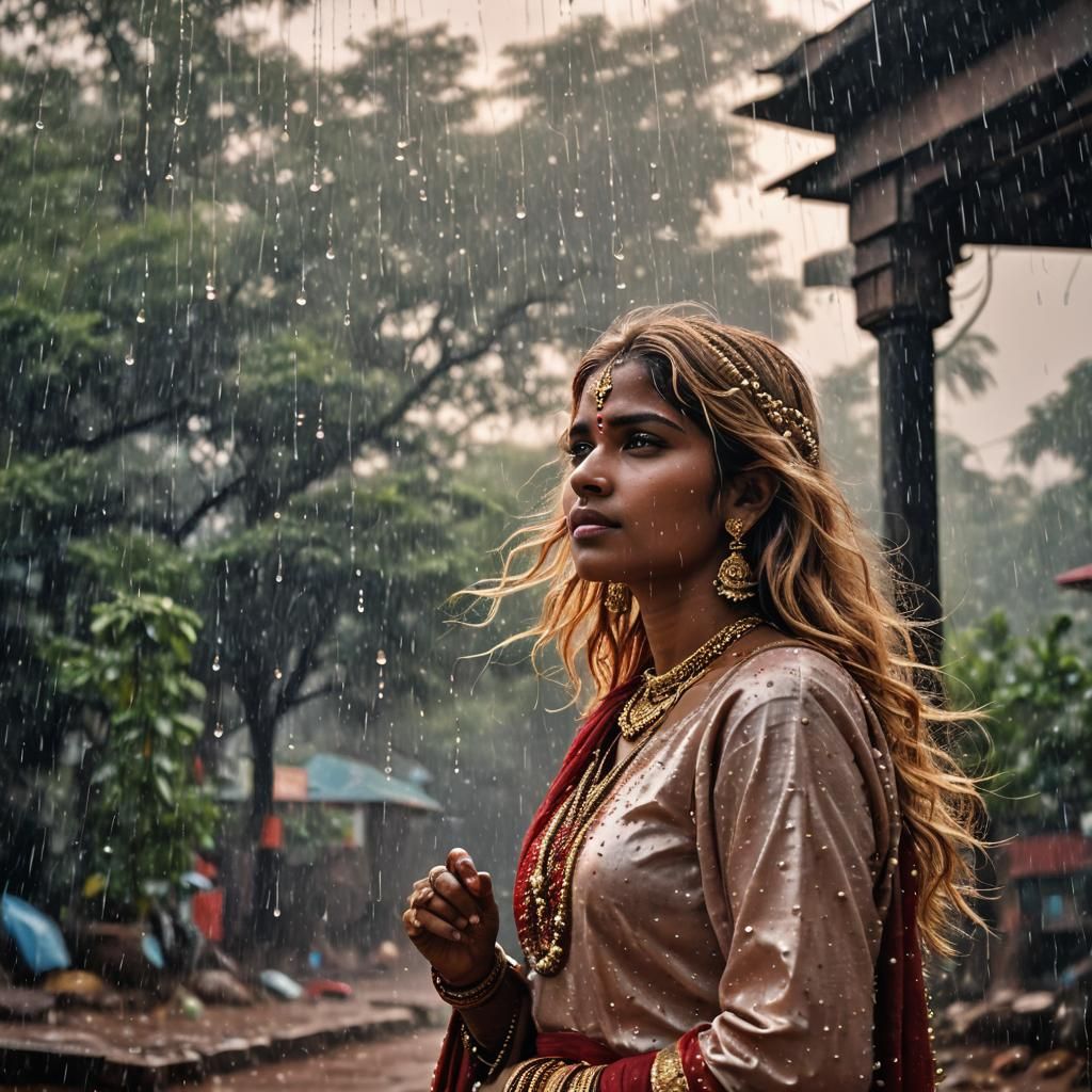 Already the sky in India shows a stain

Of pale red, from Da...