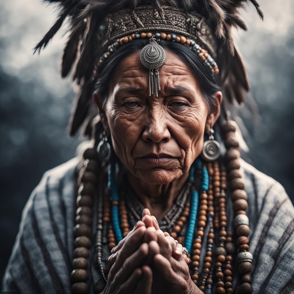 female shaman praying  by @Mairo1975