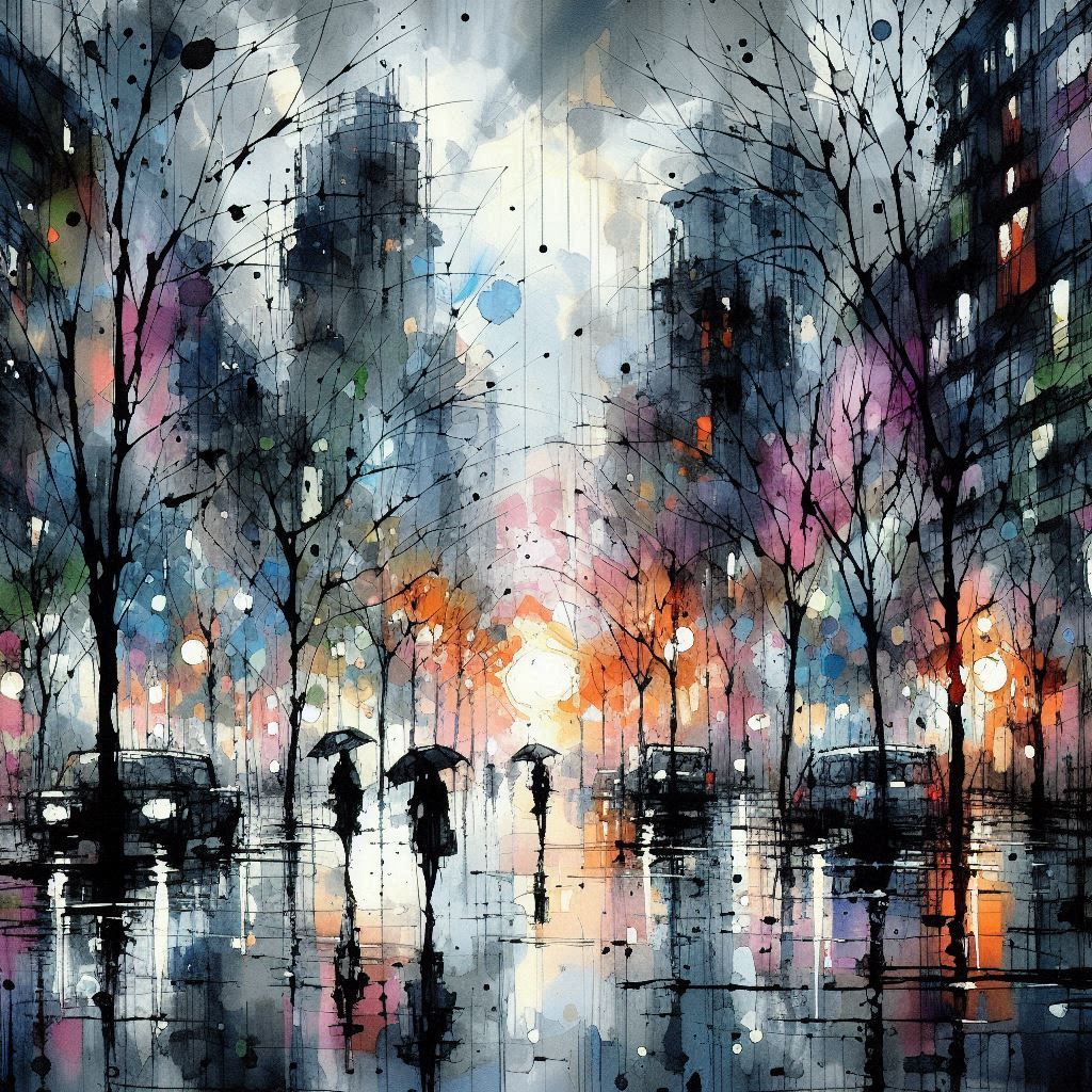 Grey Rainy Day in the City