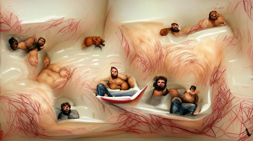 hairy men in a bathtub, take iii