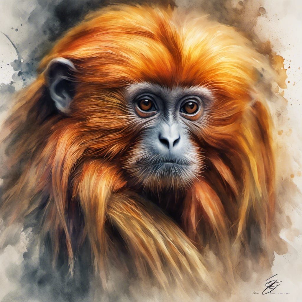 Portrait Of A Golden Lion Tamarin AI Generated Artwork NightCafe   A1atrEgsKSJvVsYU4NoF  1  Qulkj 