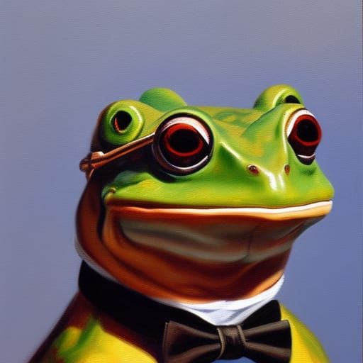 frog with a bow tie