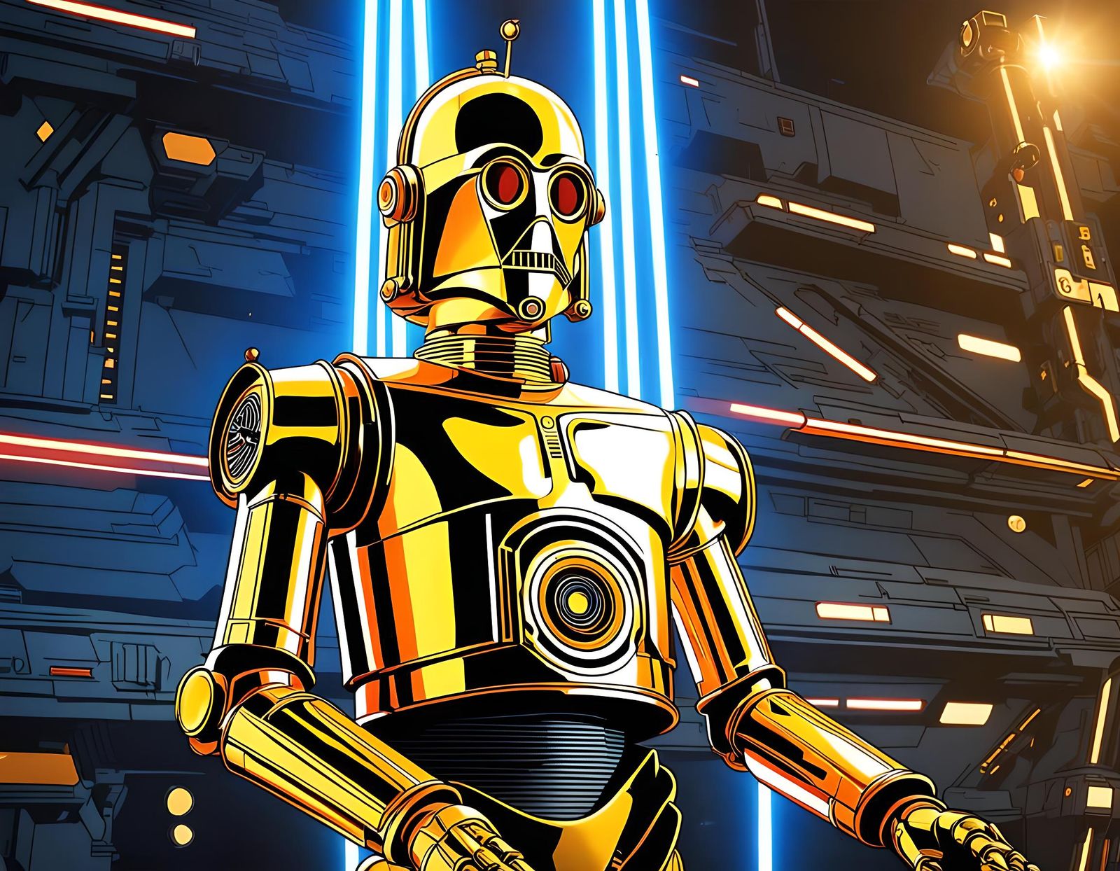 C3-PO From The Movie Star Wars Empire Strikes Back - AI Generated ...