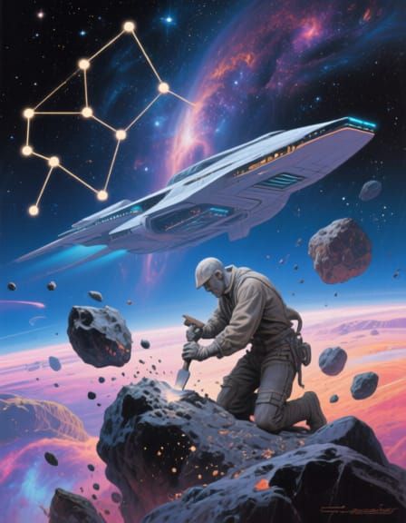 Imagine a celestial sculptor chiseling constellations from asteroids