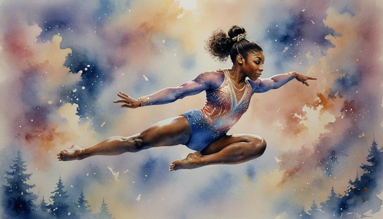 Simone Biles (Gymnast)
Portrait
watercolor