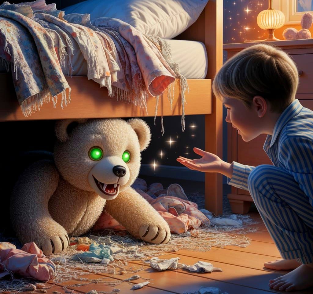 It's all right Bear. Come out now, I still love you.  by @Joanna7