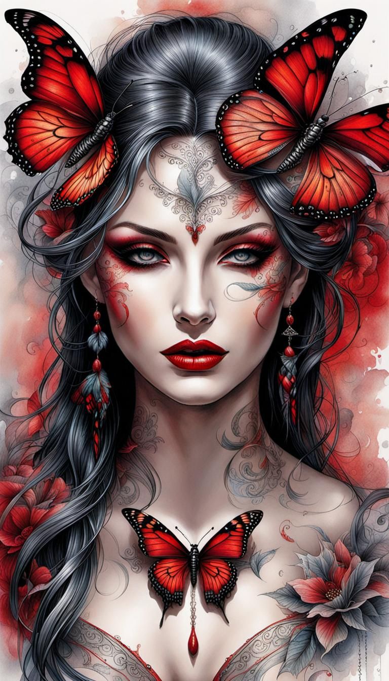 Red - very colorful butterfly.