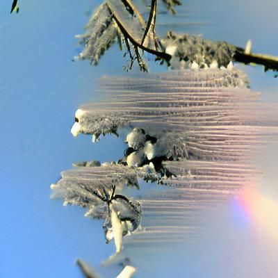 Ice crystals hanging off trees in the snow