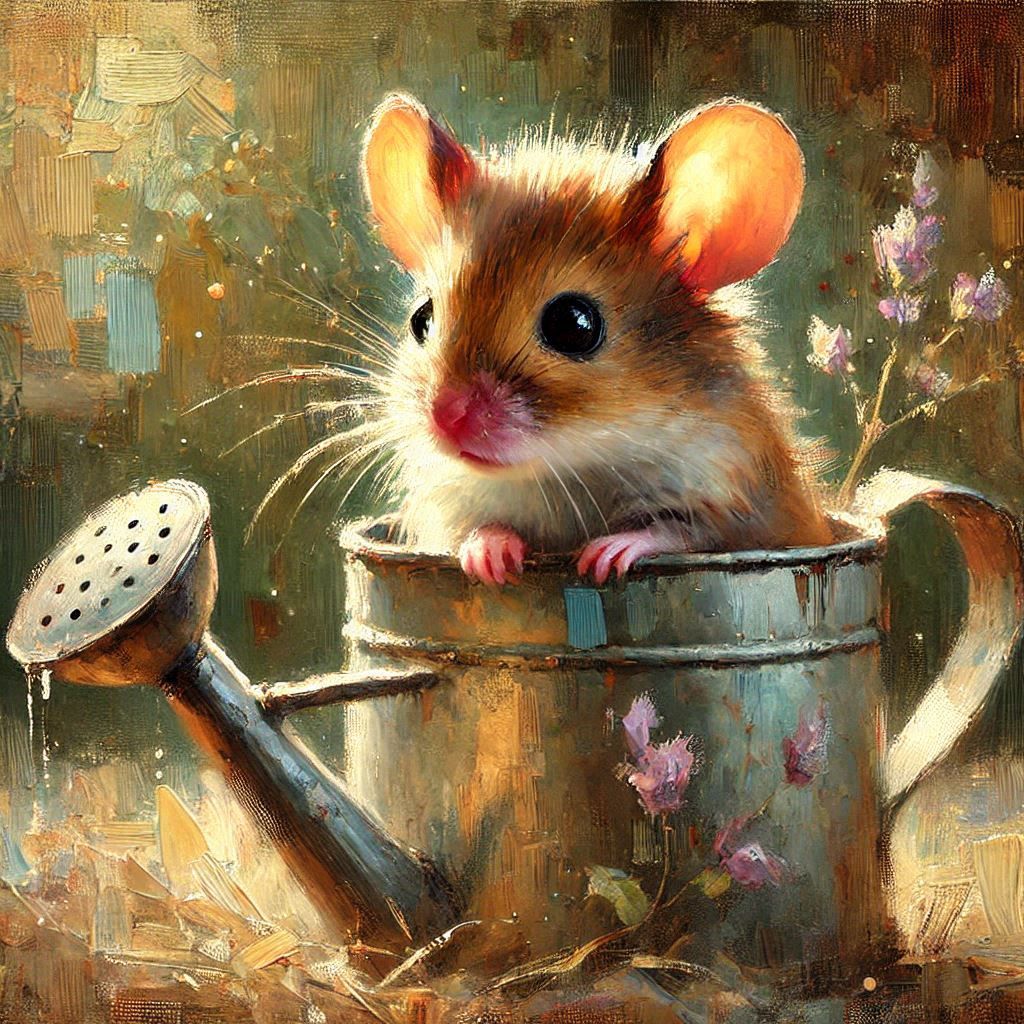 Little Mouse in a Watering can