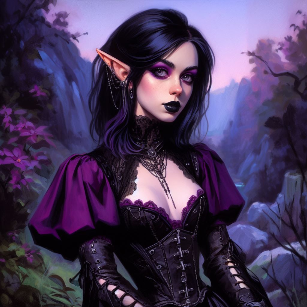 Purple Goth Elf