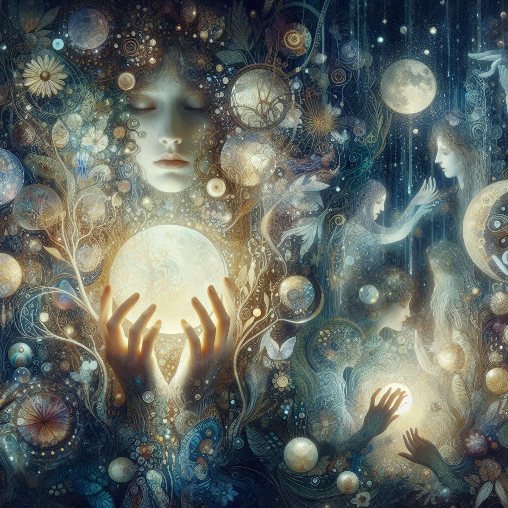 mystical and dreamlike gatherings where witches, spirits, and ancient forces unite under the moonlight. A surreal dance ...