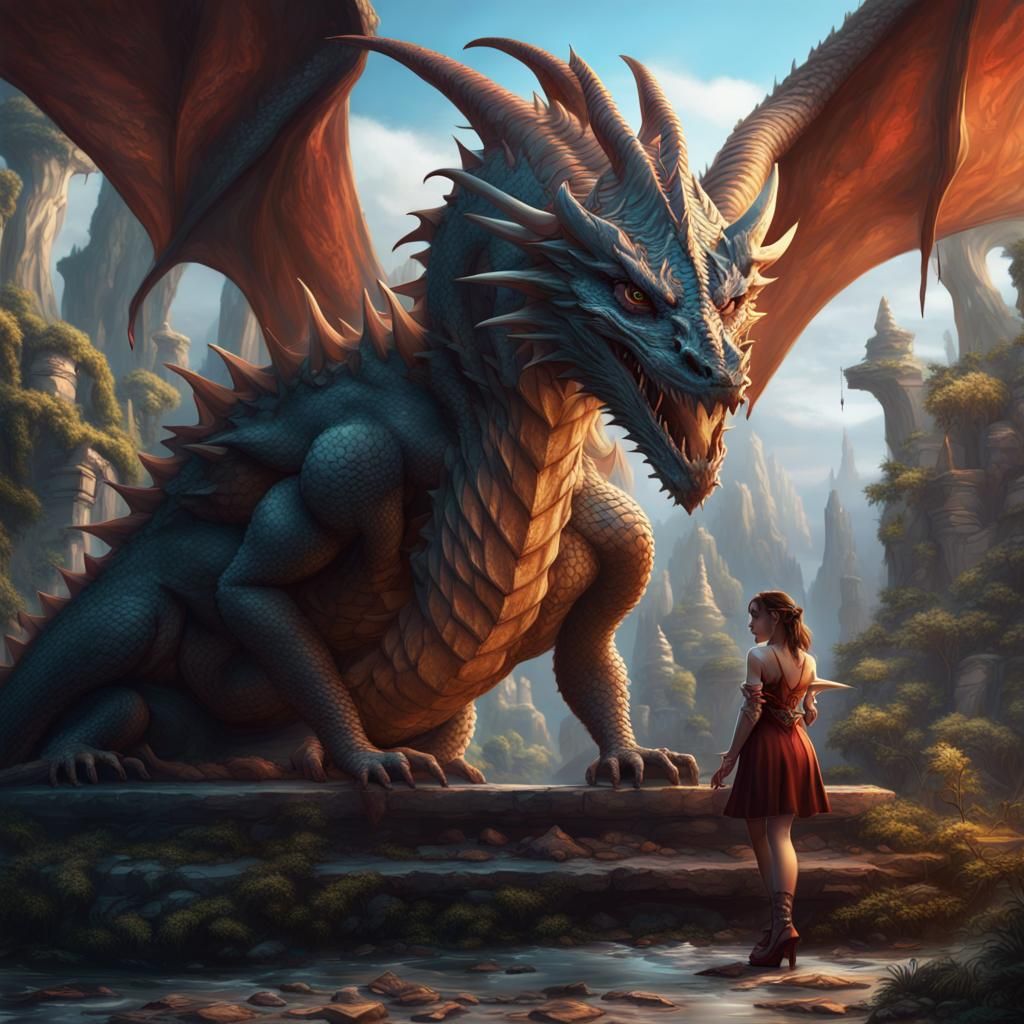 dragon girl and pet dragon