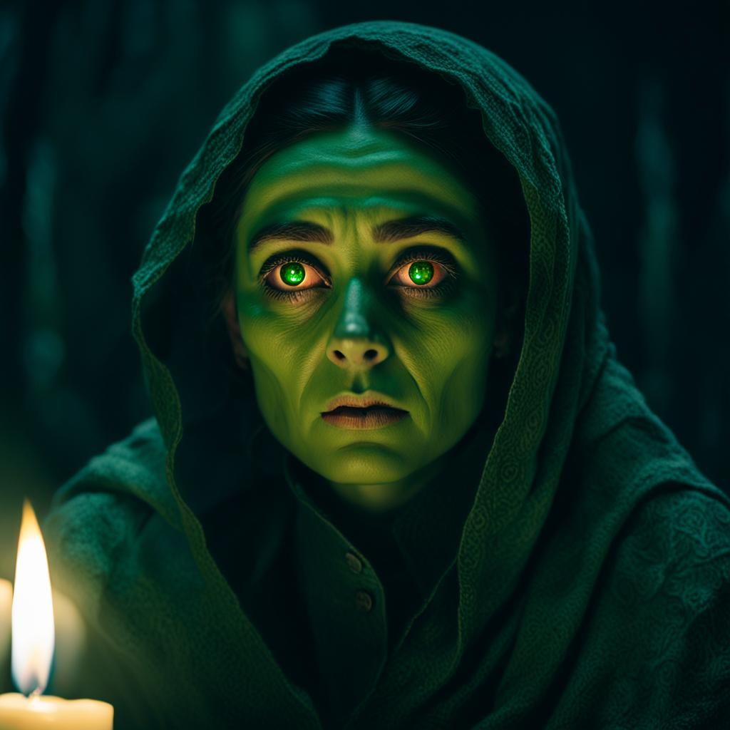 Dark Surrealism: Soul Escaping in Sickly Green Light