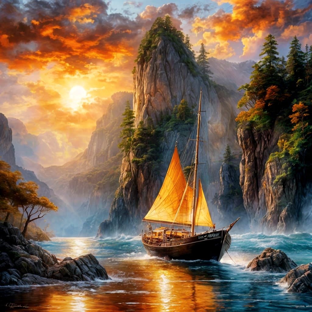 Sailing Through a Treacherous Channel  by @Dryheat