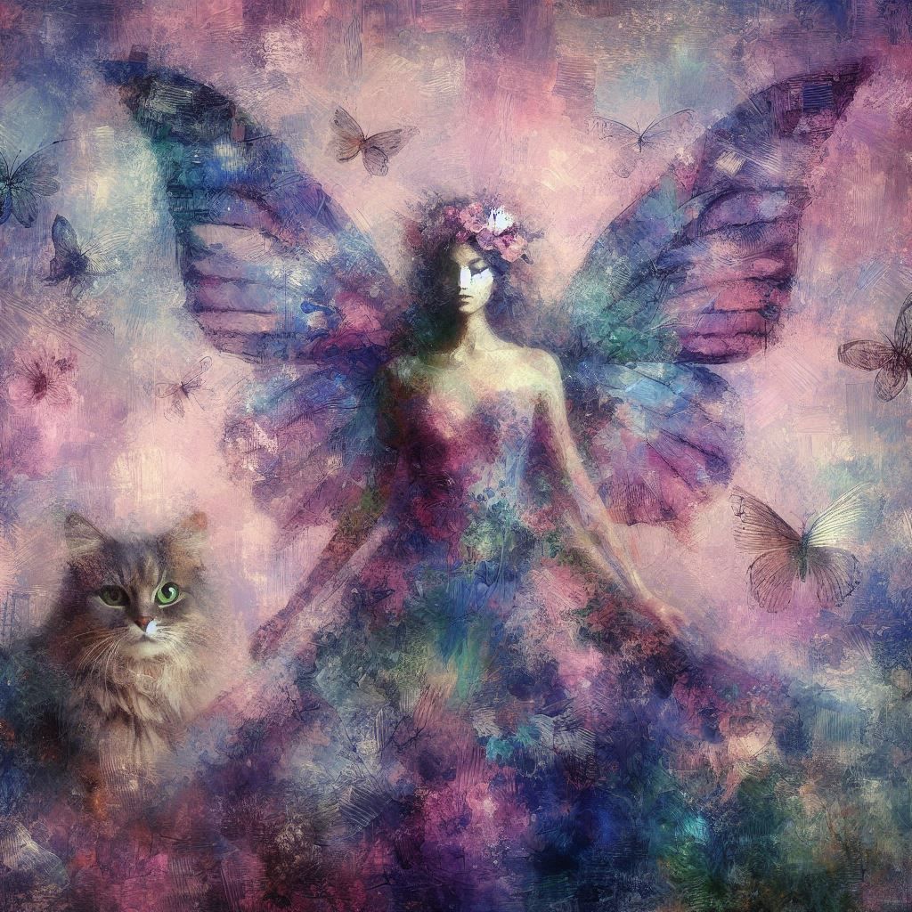 Fairy and cat.
