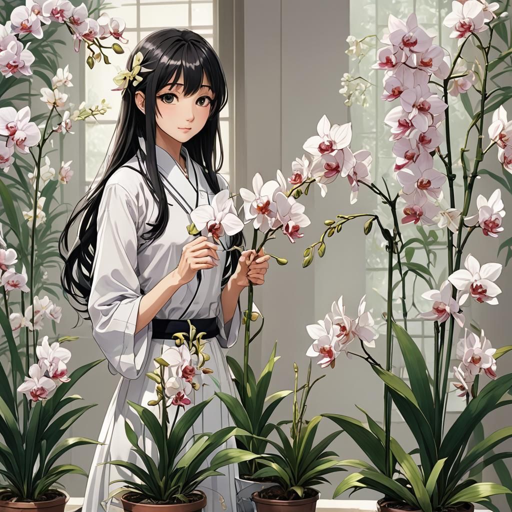 The other with pale thin fingers picks
Long-stemmed rigid or...