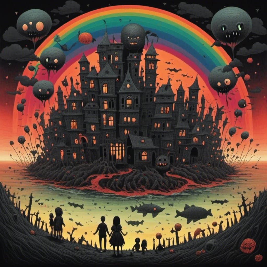 <lora:Avada Kedavra:1.0> Dark Rainbow city