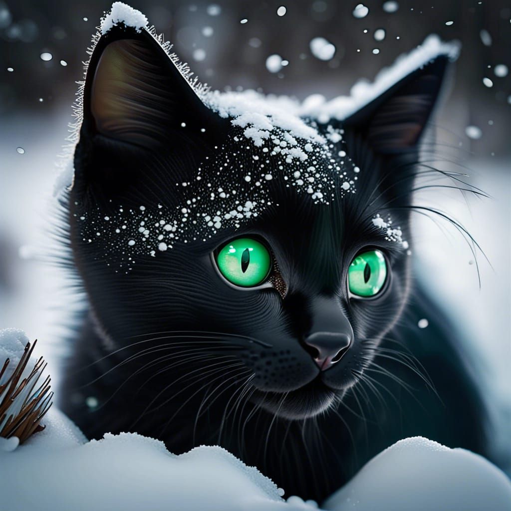Kitten in the Snow AI Generated Artwork NightCafe Creator