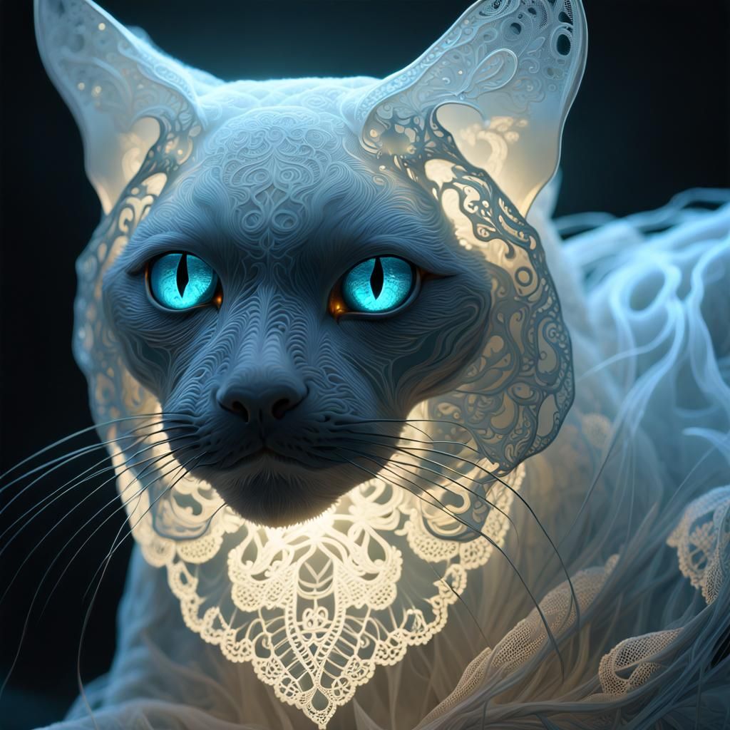 Lacey ghost cat  by @Billybob Thornton