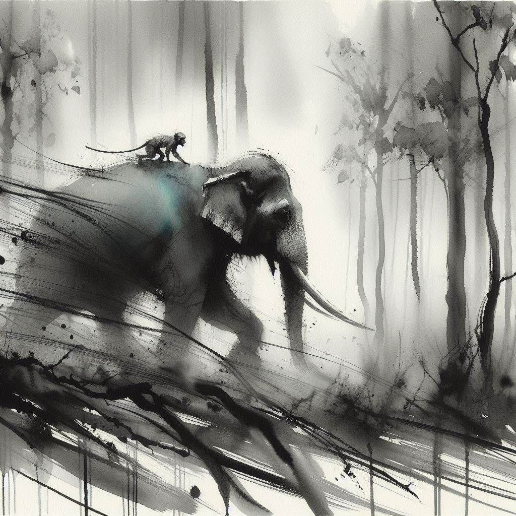 The monkey and the elephant