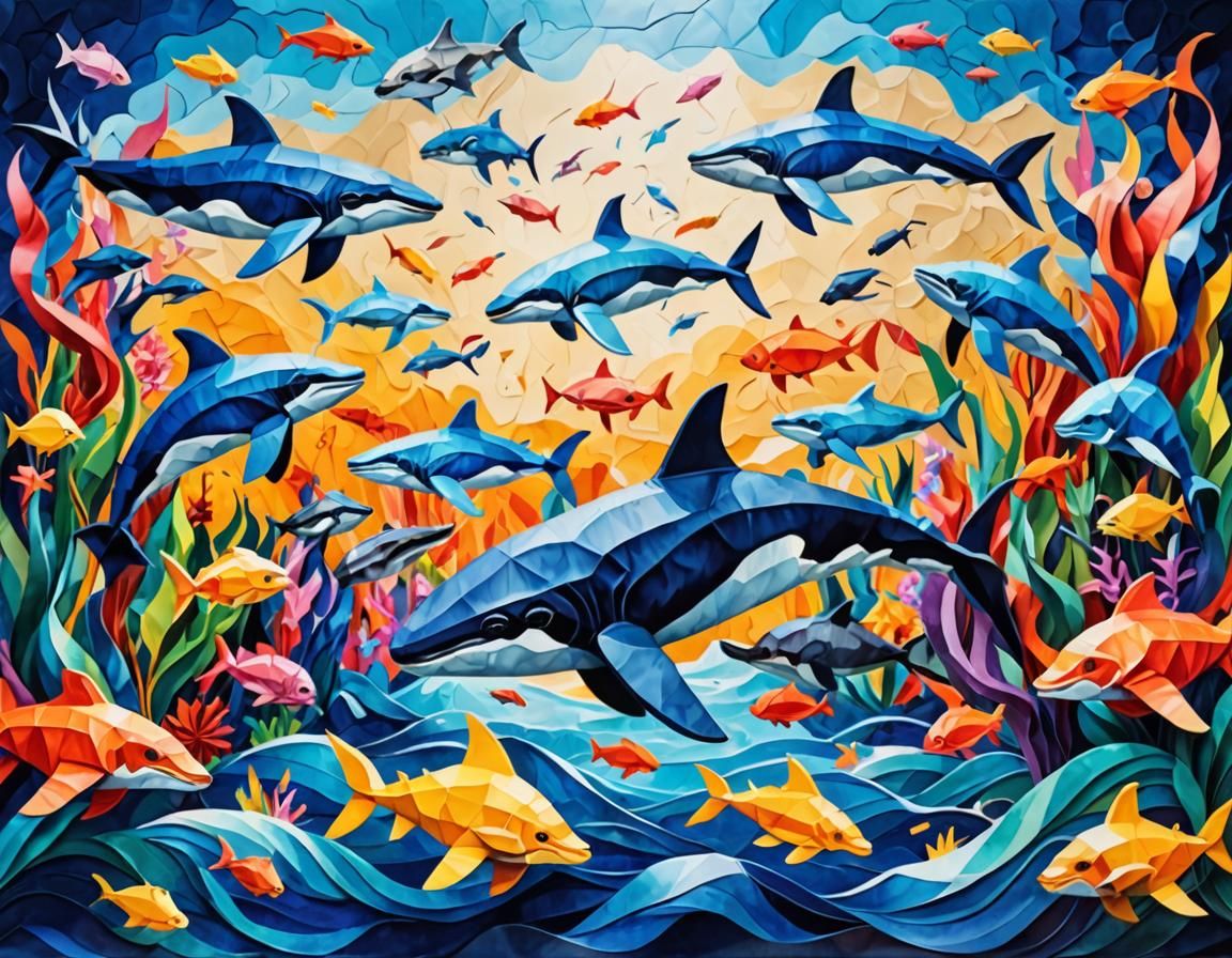 Picture of an epically beautiful exotic seaworld , painted o...