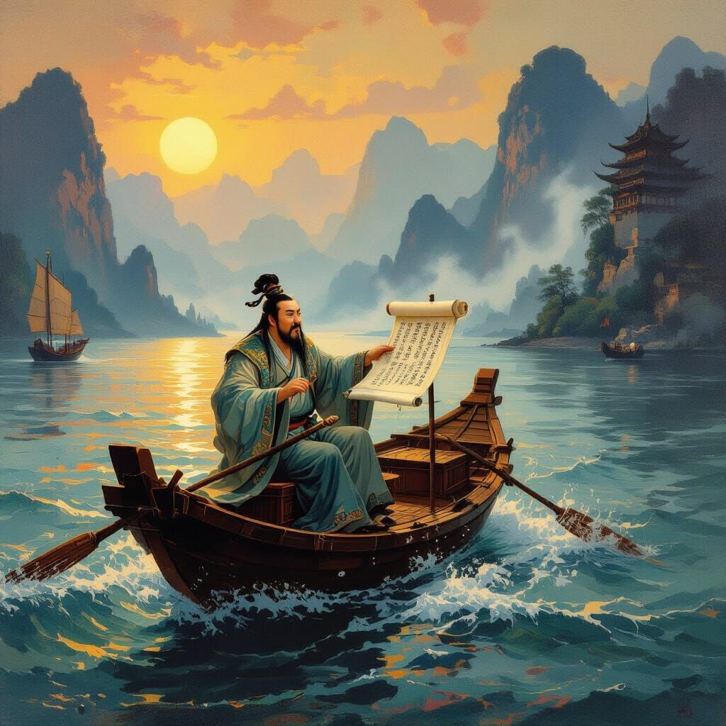 Li Bai's Ecstatic Return Home After Pardon