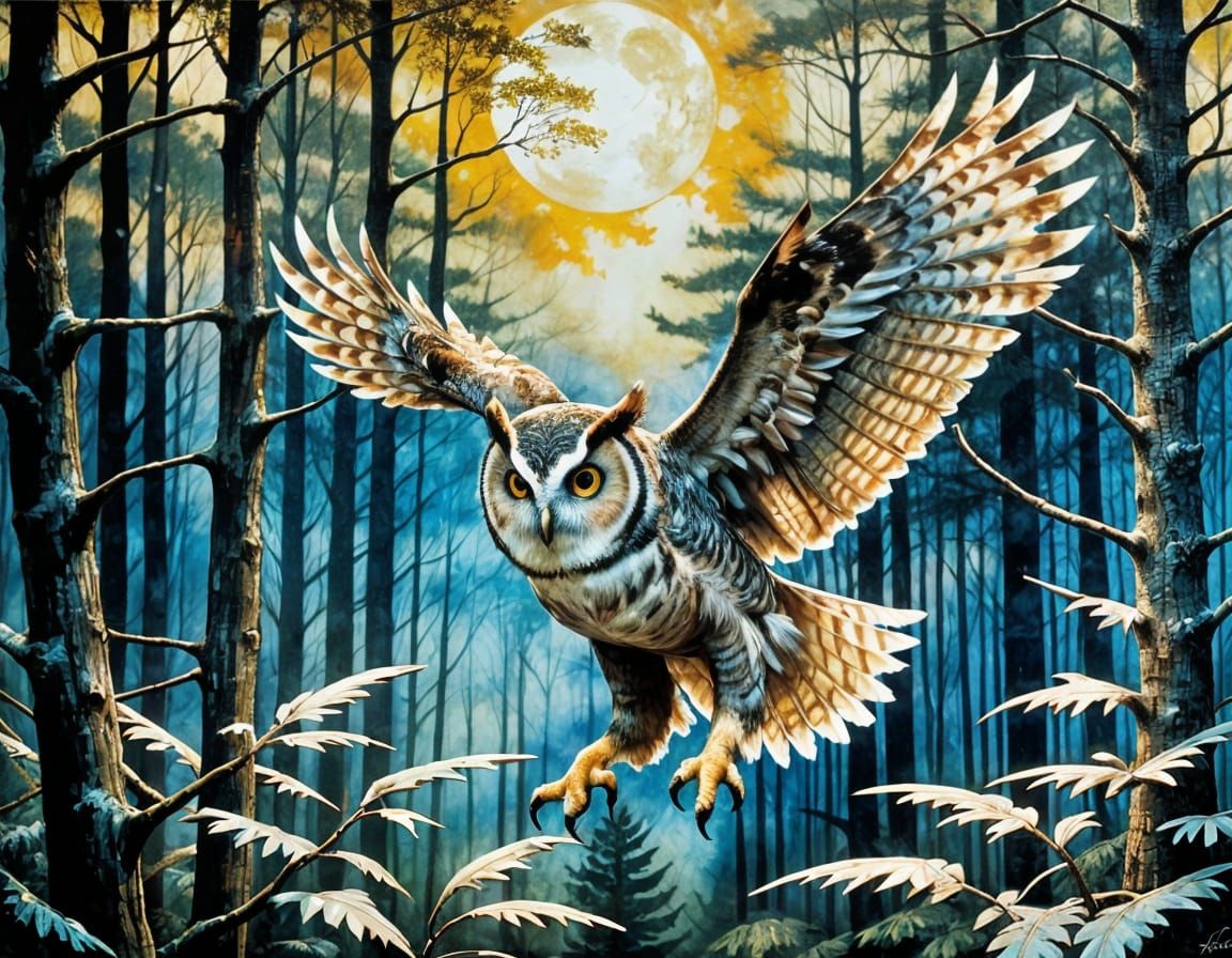 Hunting Owl  by @MelanieL