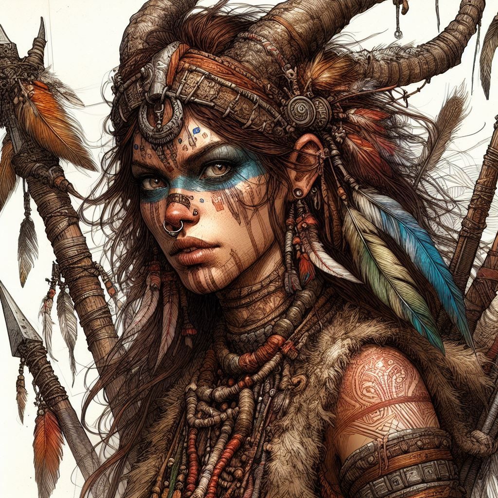 Powerful woman warrior