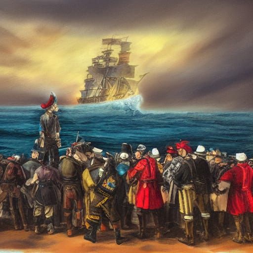 Agast ye blaggards, cried the varlets to their challengers on dry land 