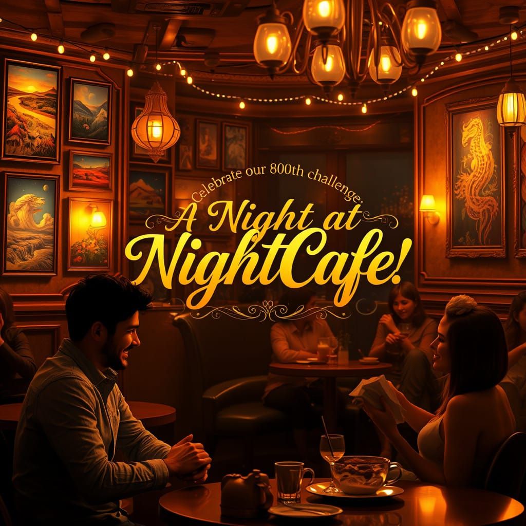 Celebrate our 800th challenge: A Night at NightCafe!  by @Mimi 