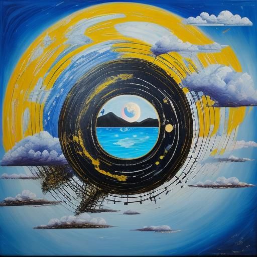 Chang'e Flying to the Moon: Neo-Impressionist Oil Painting