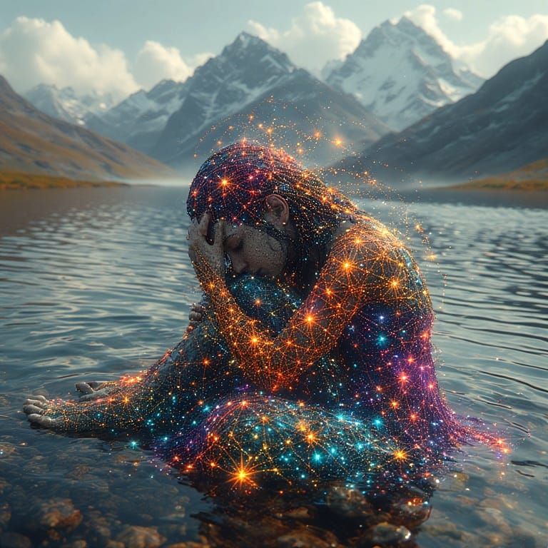 under a  majestic mountain range