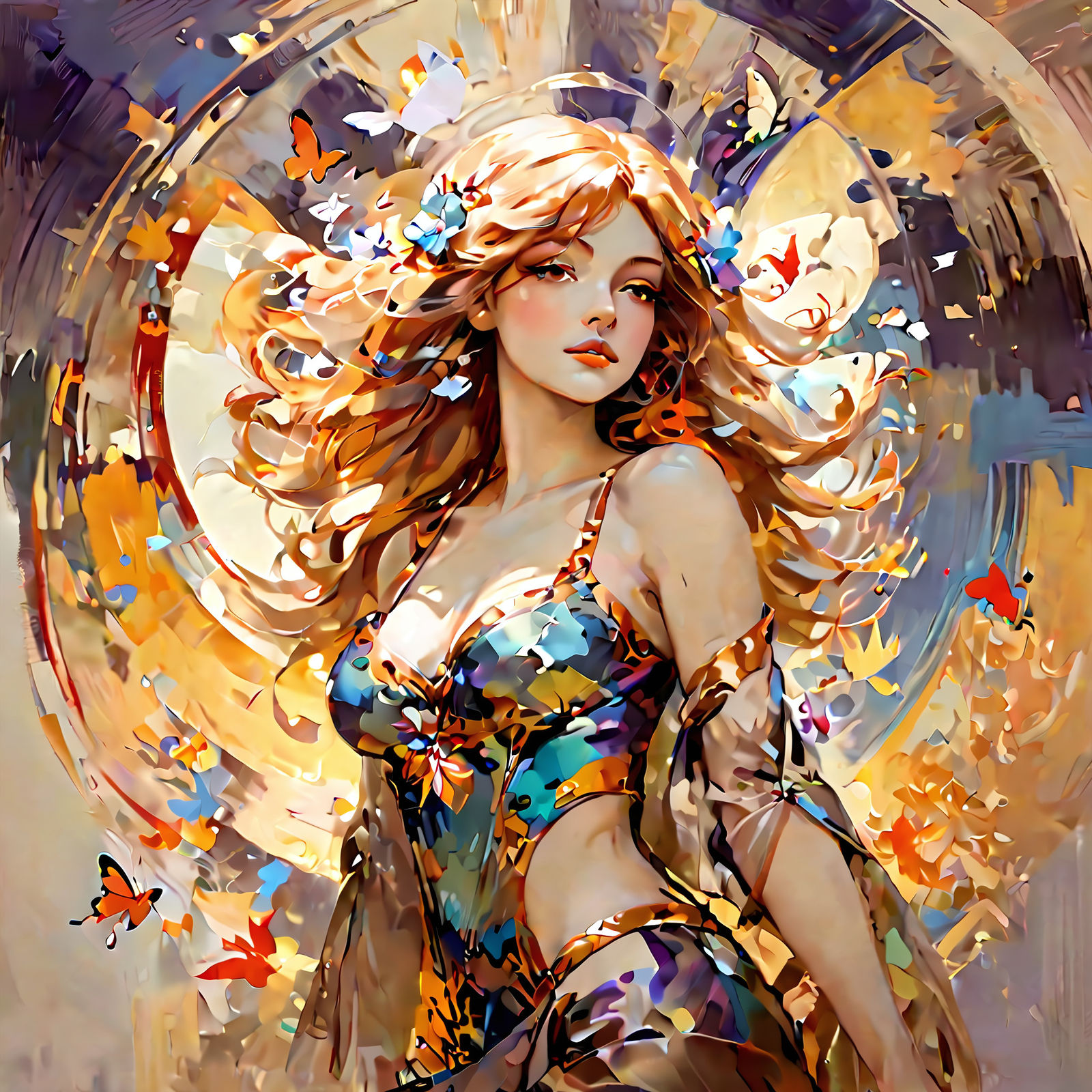 Girl with bufferflies