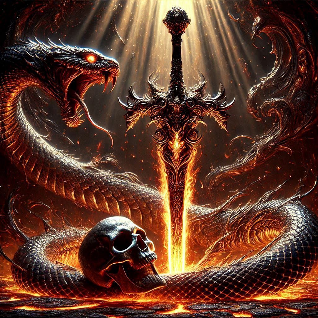 snake,skull and sword