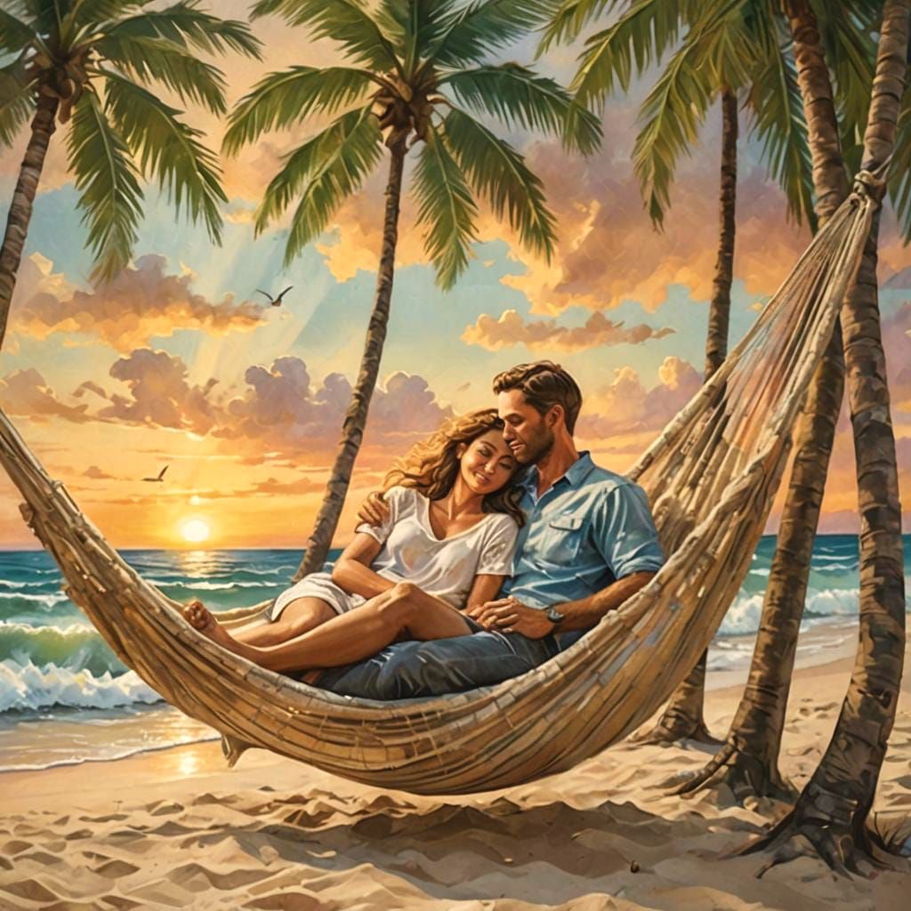 A hammock on the beach
