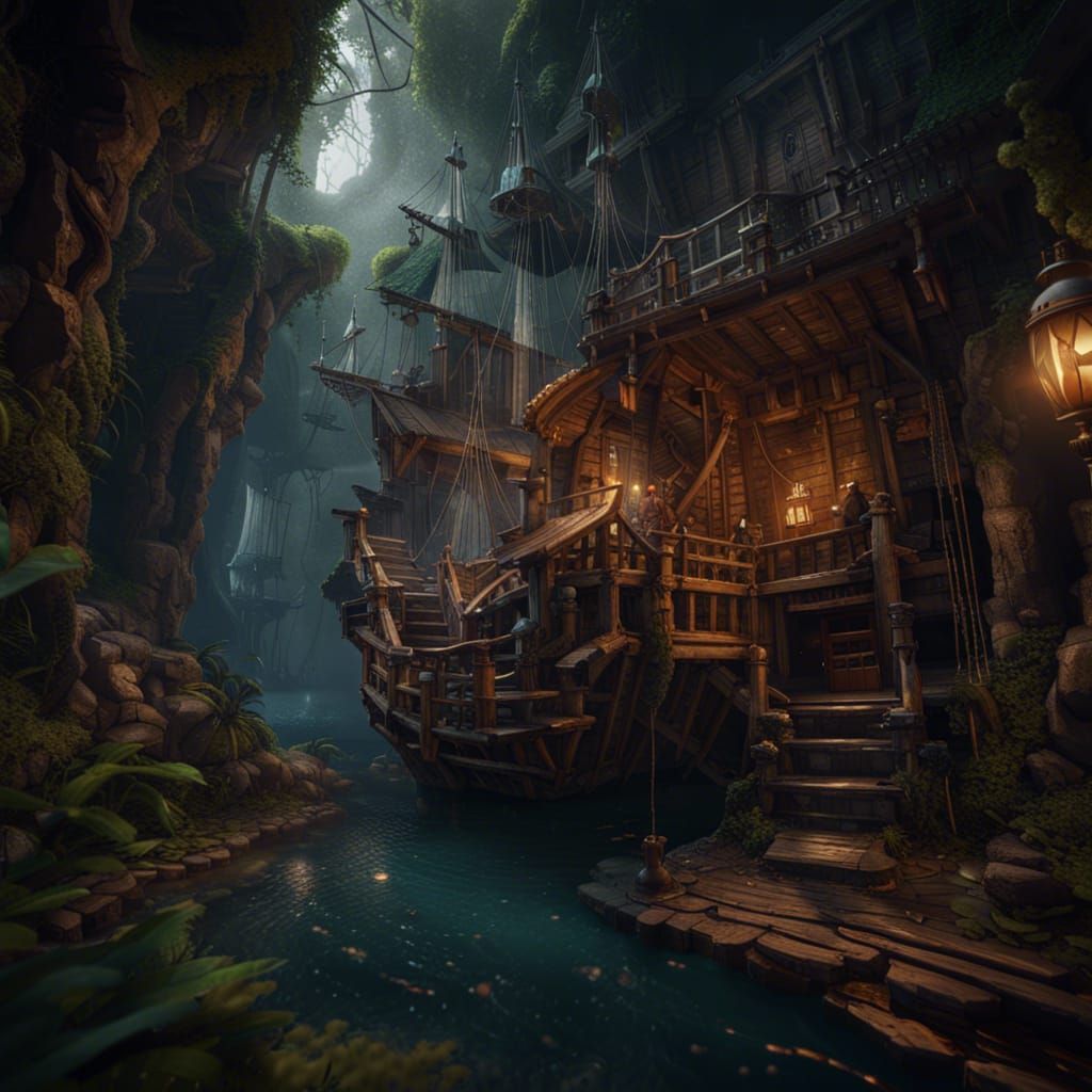A secret Pirate Hideout  by @Jaxson King