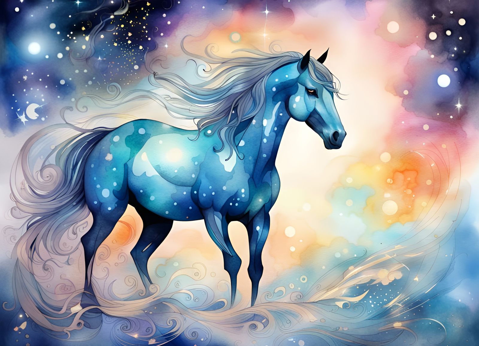 Sparkle night horse dream echoes of tomorrow. - AI Generated Artwork ...