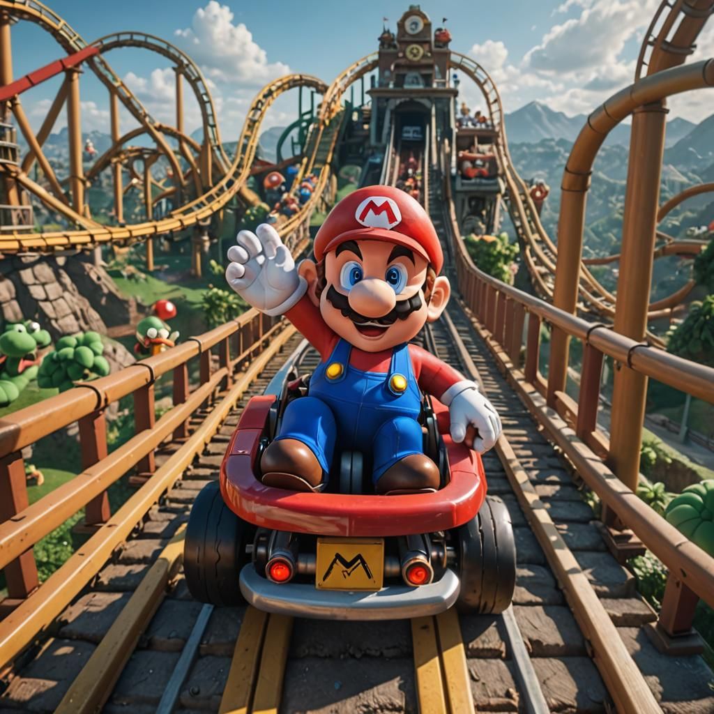 Mario on a Roller Coaster