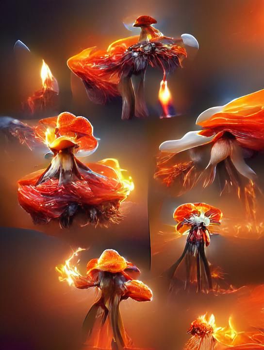 A flaming mushroom flower