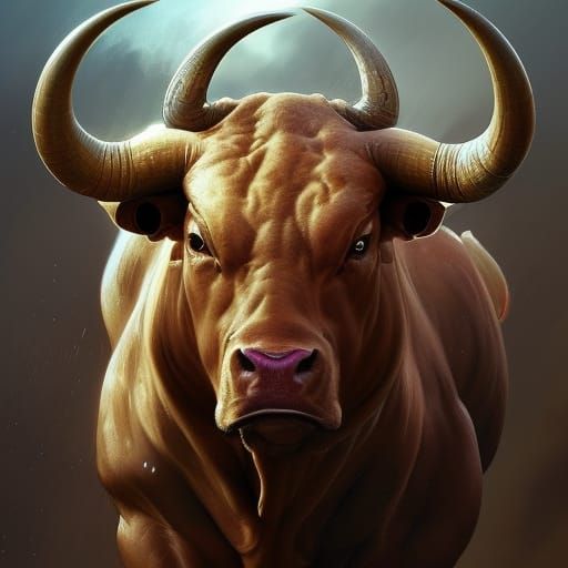 a bull with a muscular human body 8k resolution concept art ...