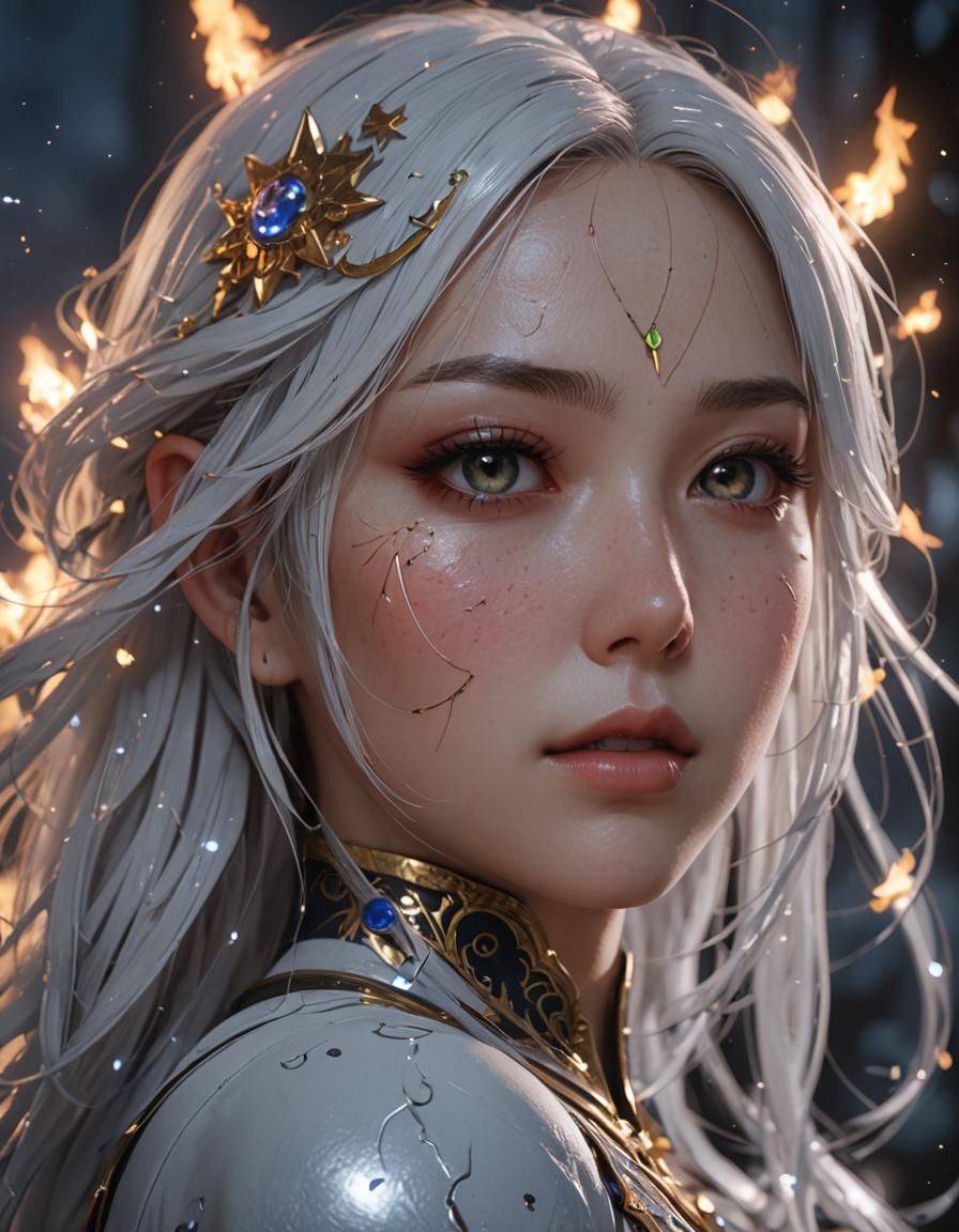 Anime Girl in Arcane Style 3D Art