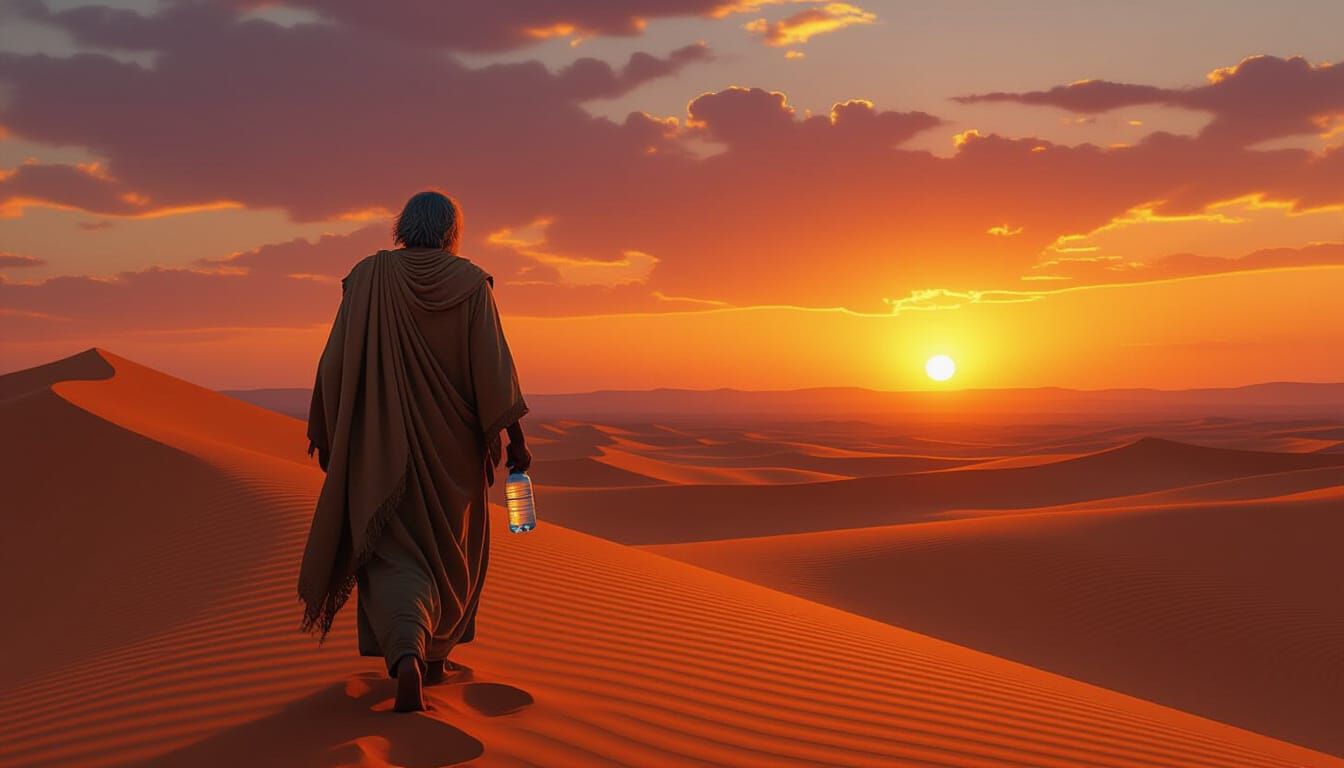 The desert at sunset