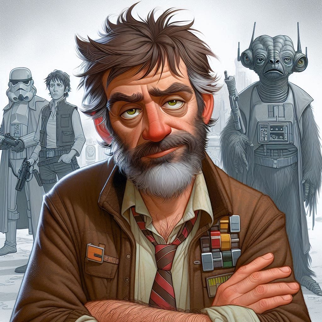 A  stuck-up, half-witted, scruffy-looking nerf herder