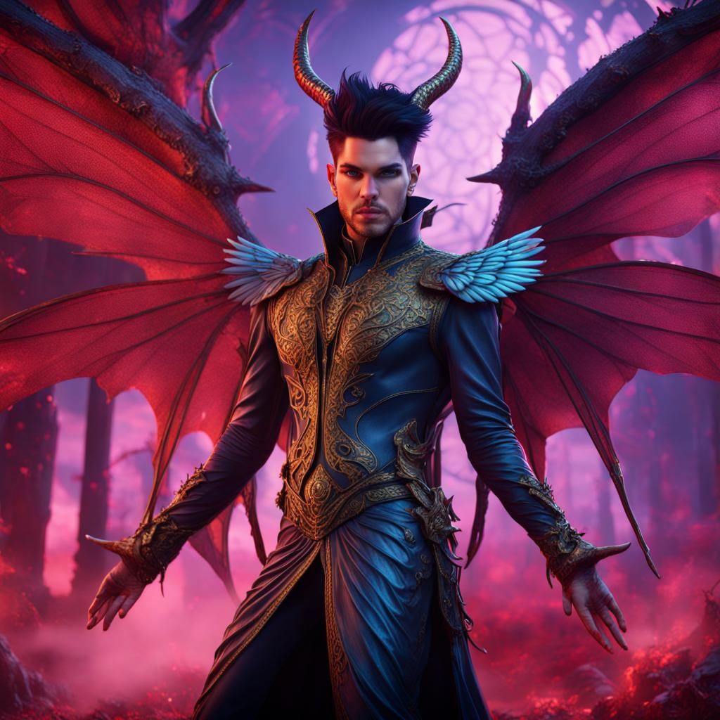 adam lambert as a demon fairy prince with wings