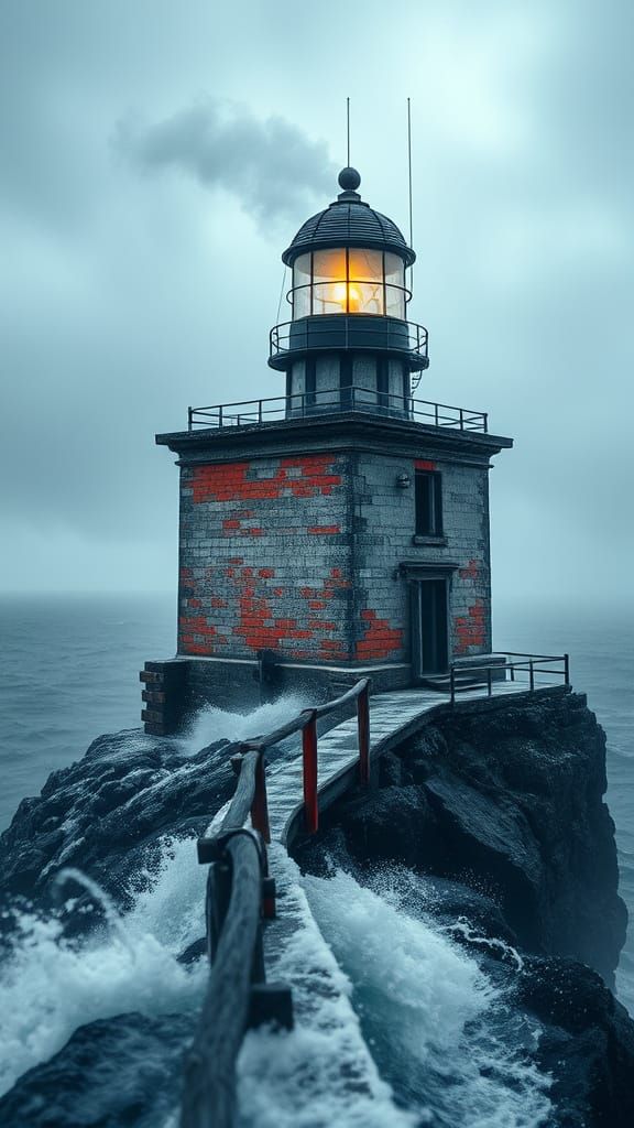 lighthouse in winter