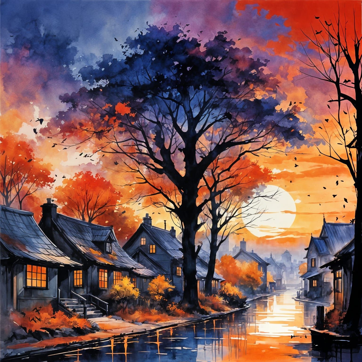 an autumn town   by @Hazma_Hawari